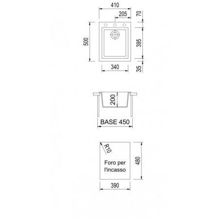 Akmens masės plautuvė Plados-Telma CUBE ON4110 14MQ Betono pilka spalva 3