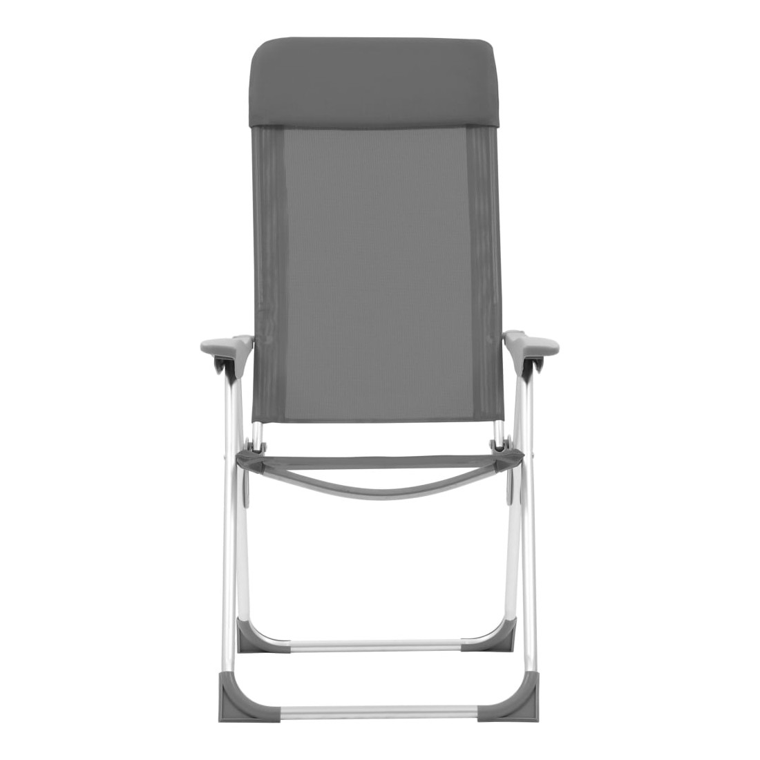 Sulankstomos kempingo kėdės, 2 vnt., pilkos, aliuminis 4