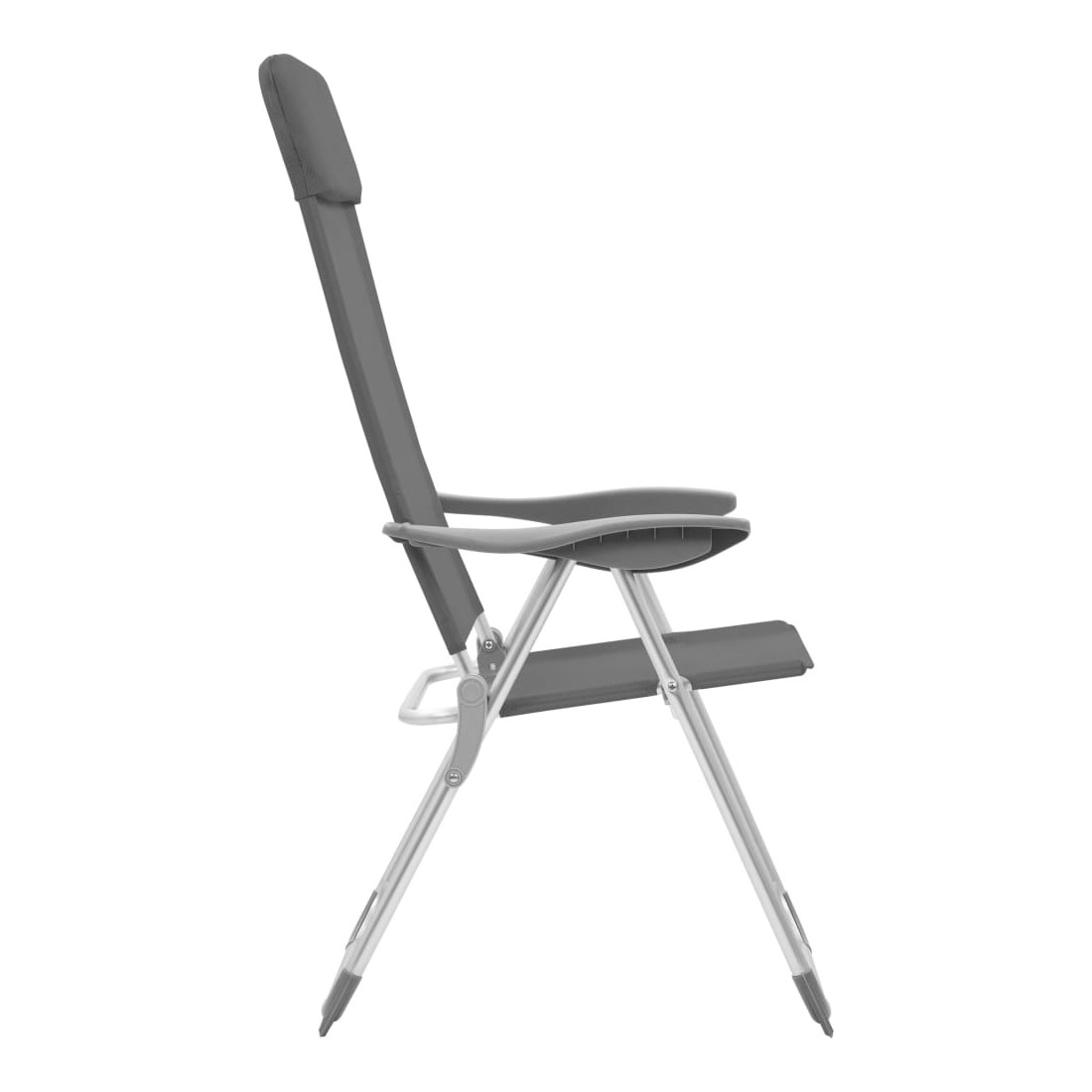 Sulankstomos kempingo kėdės, 2 vnt., pilkos, aliuminis 5