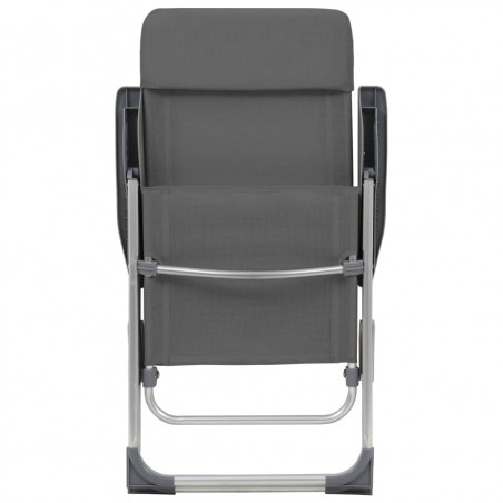 Sulankstomos kempingo kėdės, 2 vnt., pilkos, aliuminis 7