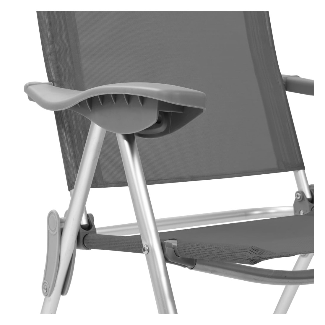 Sulankstomos kempingo kėdės, 2 vnt., pilkos, aliuminis 8