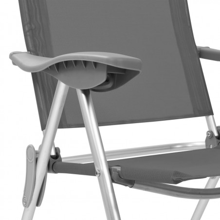 Sulankstomos kempingo kėdės, 2 vnt., pilkos, aliuminis 8