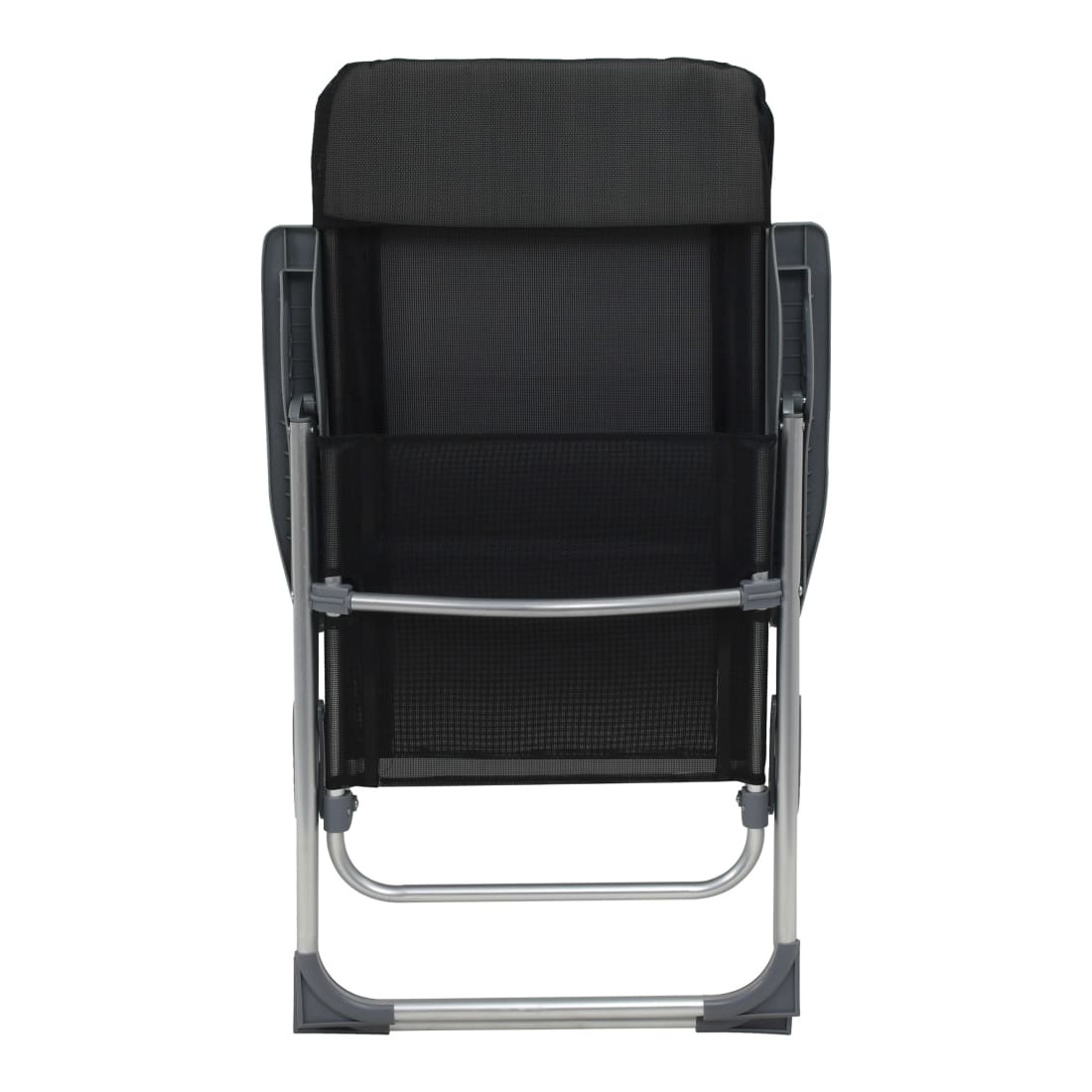 Sulankstomos kempingo kėdės, 2 vnt., juodos, aliuminis 5