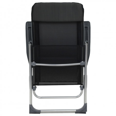 Sulankstomos kempingo kėdės, 2 vnt., juodos, aliuminis 5