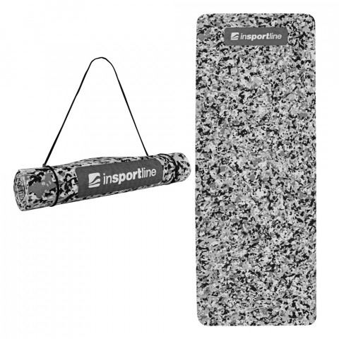 Treniruočių kilimėlis inSPORTline Camu 173x61x0,4 cm - Grey Camouflage