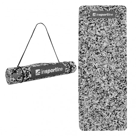 Treniruočių kilimėlis inSPORTline Camu 173x61x0,4 cm - Grey Camouflage