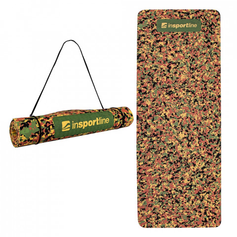 Treniruočių kilimėlis inSPORTline Camu 173x61x0,4 cm - Brown Camouflage