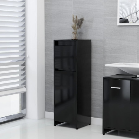 Vonios kambario spintelė, juodos spalvos, 30x30x95cm, MDP
