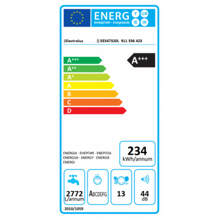 60 cm pločio įmontuojama indaplovė Electrolux EES47320L 7