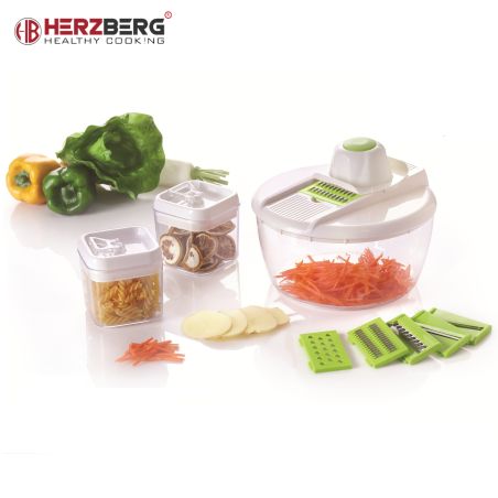 Herzberg HG-8032: daržovių pjaustyklė su dubeniu 4