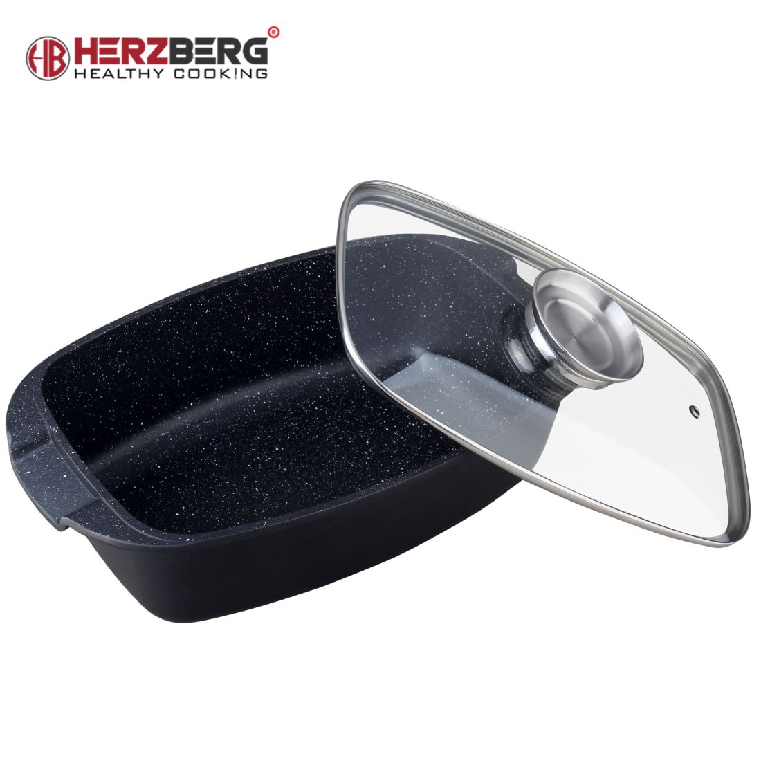 Herzberg HG-7032RG: Kepimo indas su marmurine danga, 32 cm 5