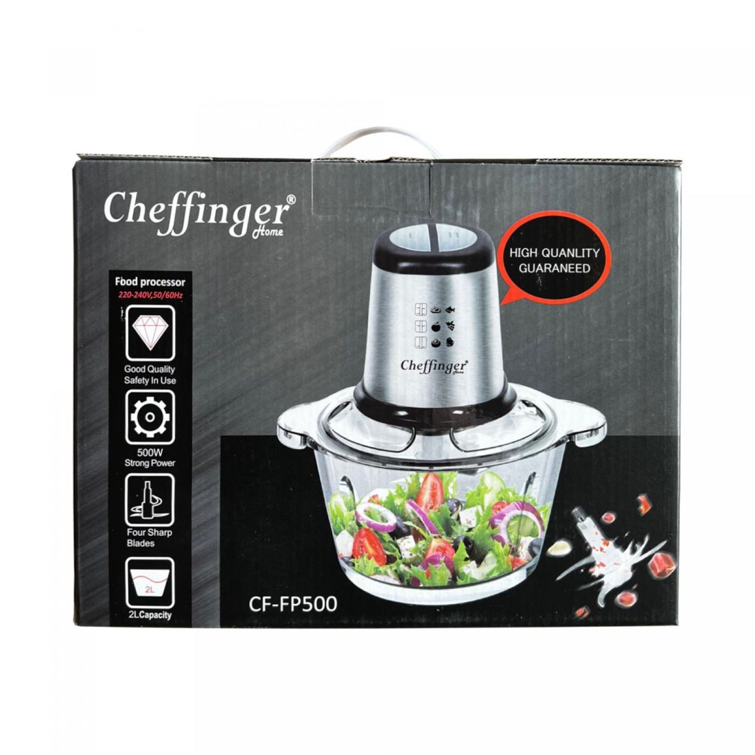 Cheffinger CF-FP500: 2L maisto smulkintuvas - 500W 2