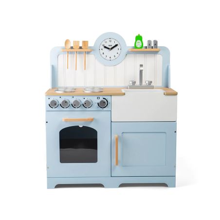Tidlo didelė medinė žaislinė virtuvėlė (mėlyna) 5