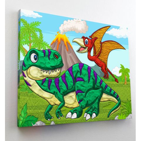 Splat Planet paveikslas iš modelino, Dinozaurai 30x40cm