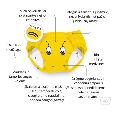 Mokomosios kelnaitės-atprastukės, Rožinis drakonas, 2-3 metai 4