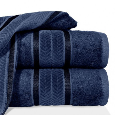 Veliūrinis bambukinis vonios rankšluostis "MIROKO" (tamsiai mėlyna)
