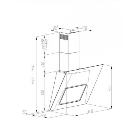 Prie sienos montuojamas 90 cm pločio gartraukis BREGO Black Pearl 90_1